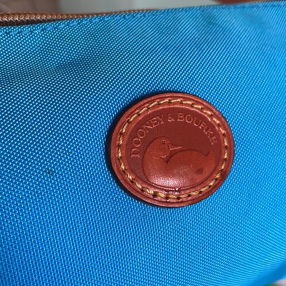 Dooney & Bourke Cobalt Blue Nylon and Leather Perfect Shoulder Bag Length - Picture 5 of 6